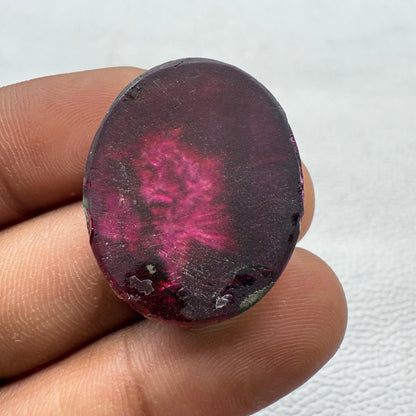 Multicolor Dico Glass Oval Cabochon, 29x23x6 mm, 36 Cts, Loose Gemstone for Jewelry Making