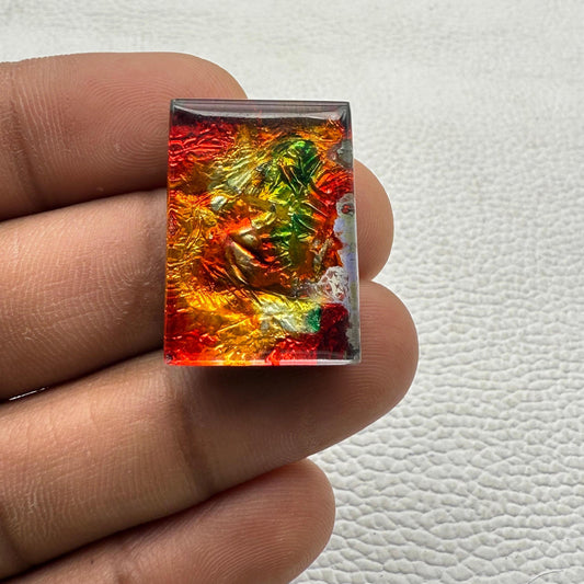 Square Cabochon Gemstone For Making Jewelry- Dico Glass Gemstone (21X18X8MM) 32 CT