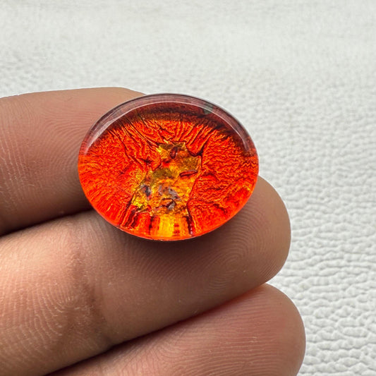 Oval Dico Glass Cabochon: Multi-Color Gemstone (20x17x7 mm, 19.5 Cts)