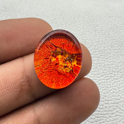 Multicolor Dico Glass Oval Cabochon, 20x17x7 mm, 19.5 Cts, Loose Gemstone for Jewelry Making