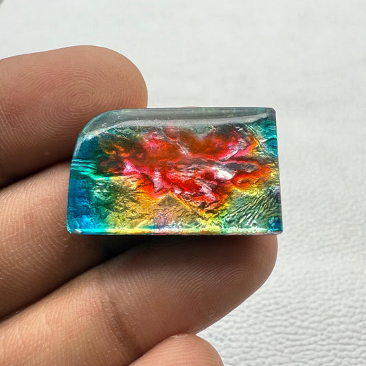 Multicolor Gemstone For Making Jewelry:  27x17x7 mm
