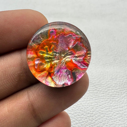 Dico Glass Cabochon, 20x20x7 mm, 35.9 Cts, Loose Gemstone for Jewelry Making