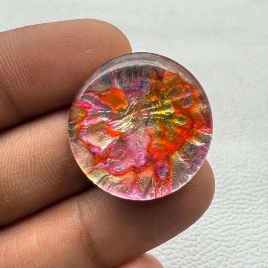 Colorful Gemstone for Jewelry Making- Dico Glass Stone (20x20x7 mm, 35.9 Cts)