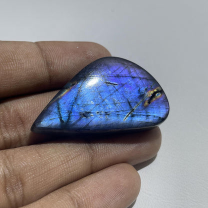 Blue Purple Flash Labradorite Cabochon Mid-size - Oval Gemstone for Jewelry Making, for Ring