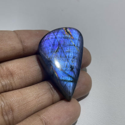 Blue Purple Flash Labradorite Cabochon Mid-size - Oval Gemstone for Jewelry Making, for Ring