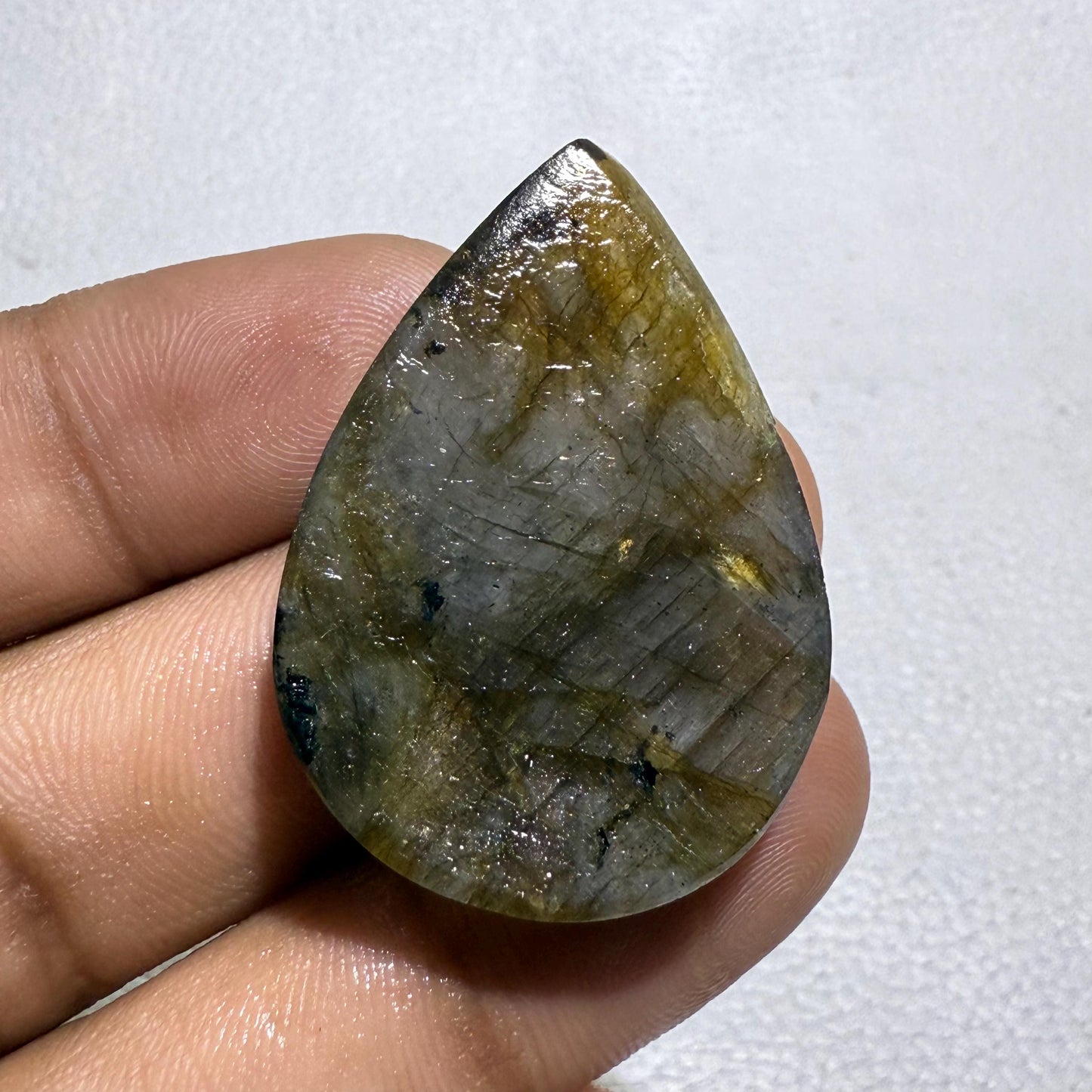 Natural Purple Labradorite Pear Cabochon, 63.3 Cts, Loose Gemstone for Jewelry Making