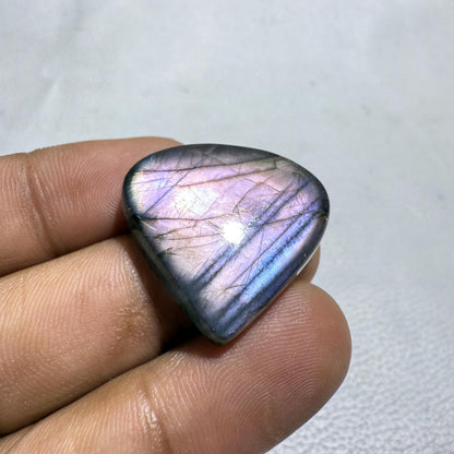 Purple Labradorite Heart Cabochon, 27X26X5.5 mm, 32.5 Cts, Loose Gemstone for Jewelry Making