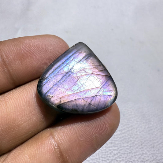 Heart Labradorite Cabochon: Purple Gemstone for Jewelry Making