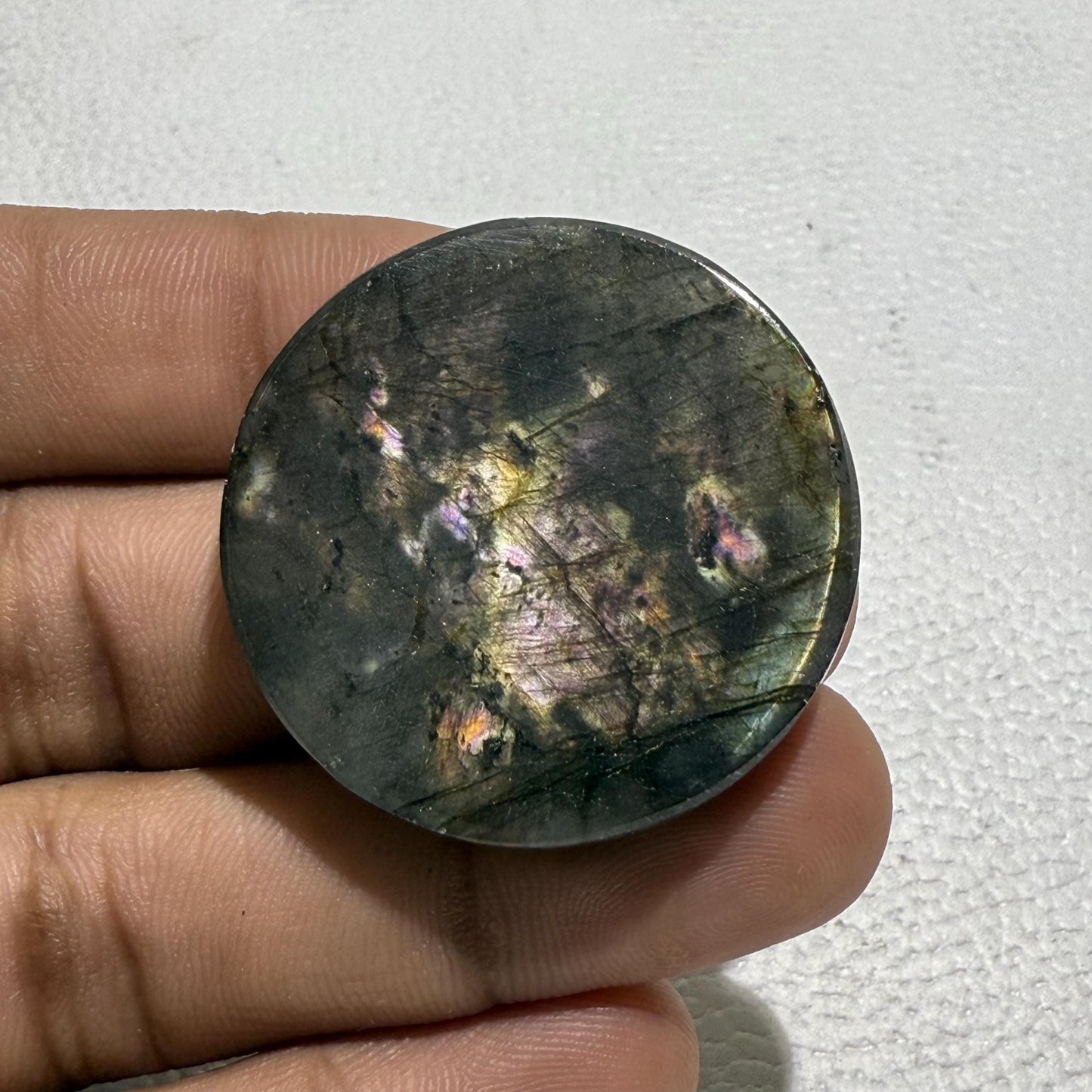 Purple Labradorite Round Cabochon, 36x36x7 MM, Loose Gemstone for Jewelry Making