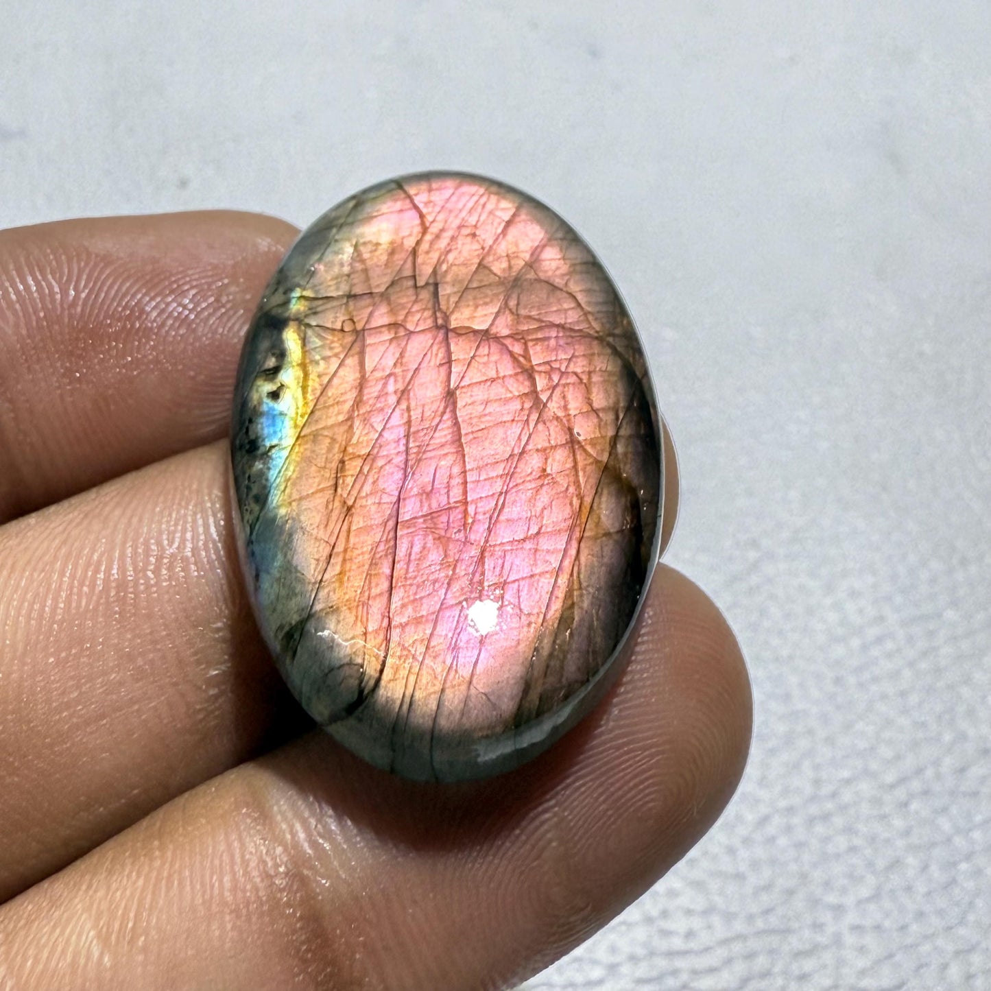 Purple Labradorite Oval Cabochon, - 37x22x6 MM, - 49 Cts, Loose Gemstone for Jewelry Making