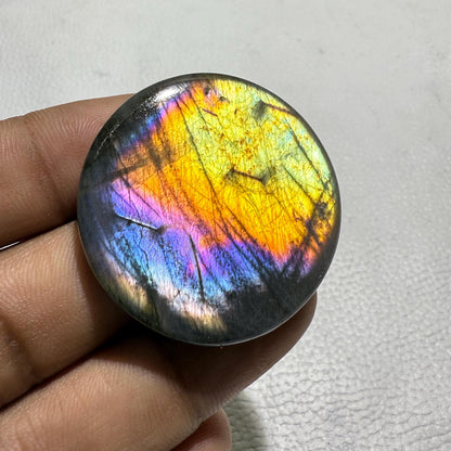 Purple Flash Labradorite Cabochon, - 38X38X7 MM, - 96.2 Cts, Loose Gemstone for Jewelry Making