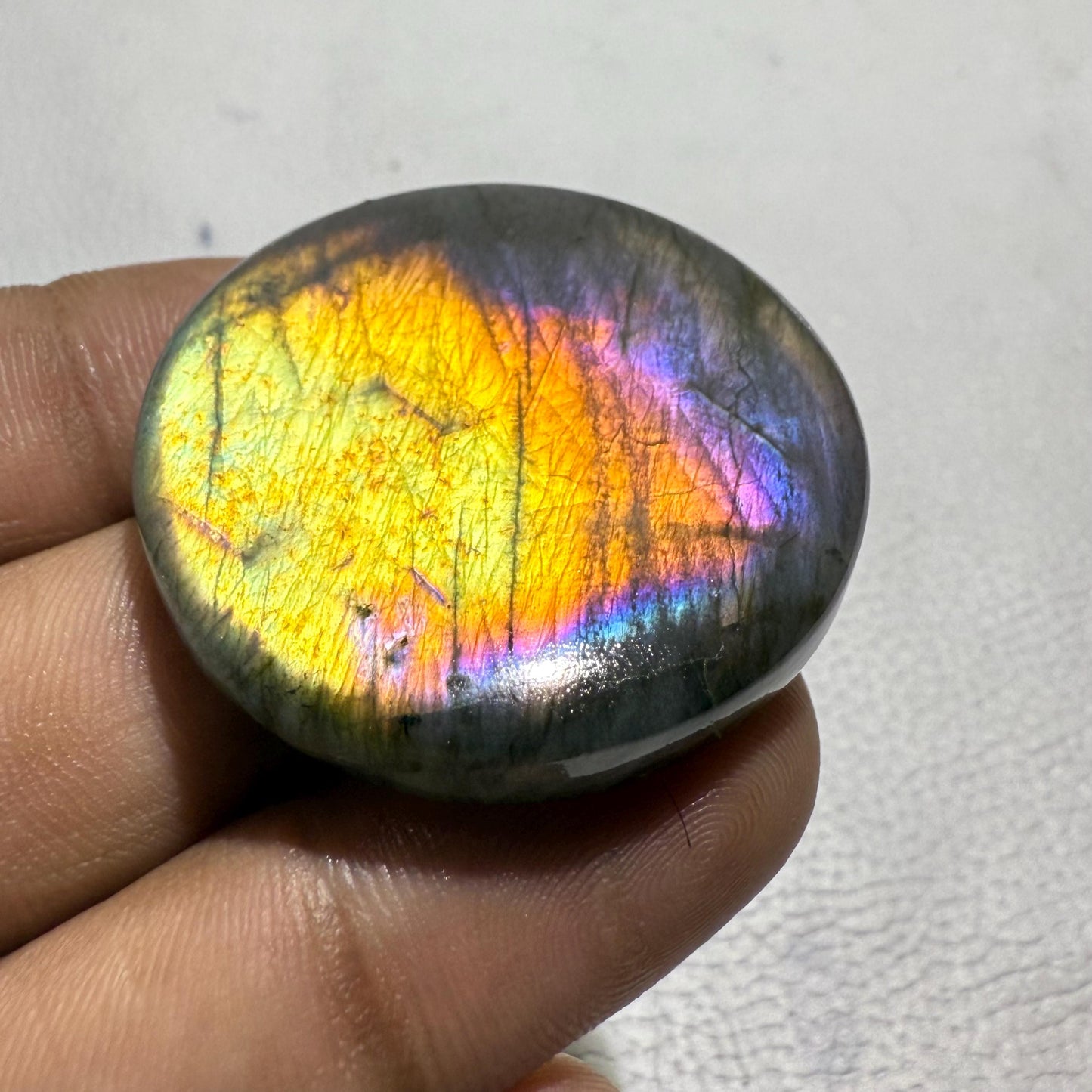 Purple Flash Labradorite Cabochon, - 38X38X7 MM, - 96.2 Cts, Loose Gemstone for Jewelry Making
