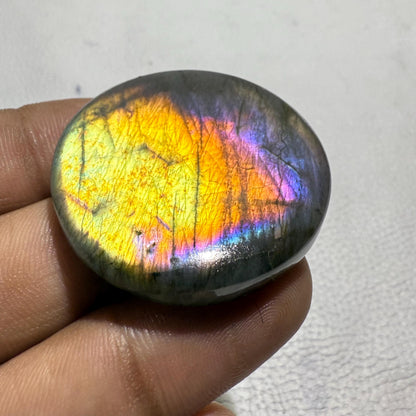 Purple Flash Labradorite Cabochon, - 38X38X7 MM, - 96.2 Cts, Loose Gemstone for Jewelry Making