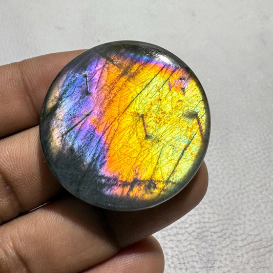 Purple Fire Labradorite Cabochon: Unique Wire Wrap Gemstone