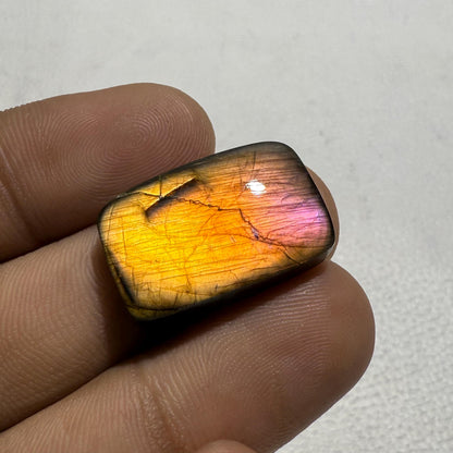 Natural Purple Labradorite Baguette Cabochon, 25.4 Cts, Loose Gemstone for Jewelry Making