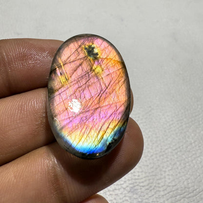 Purple Labradorite Oval Cabochon, 37x22x6 mm, Loose Gemstone for Jewelry Making