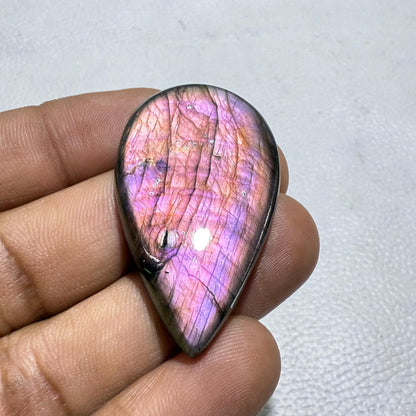 Purple Labradorite Pear Cabochon, 59 Cts, Loose Gemstone for Jewelry Making