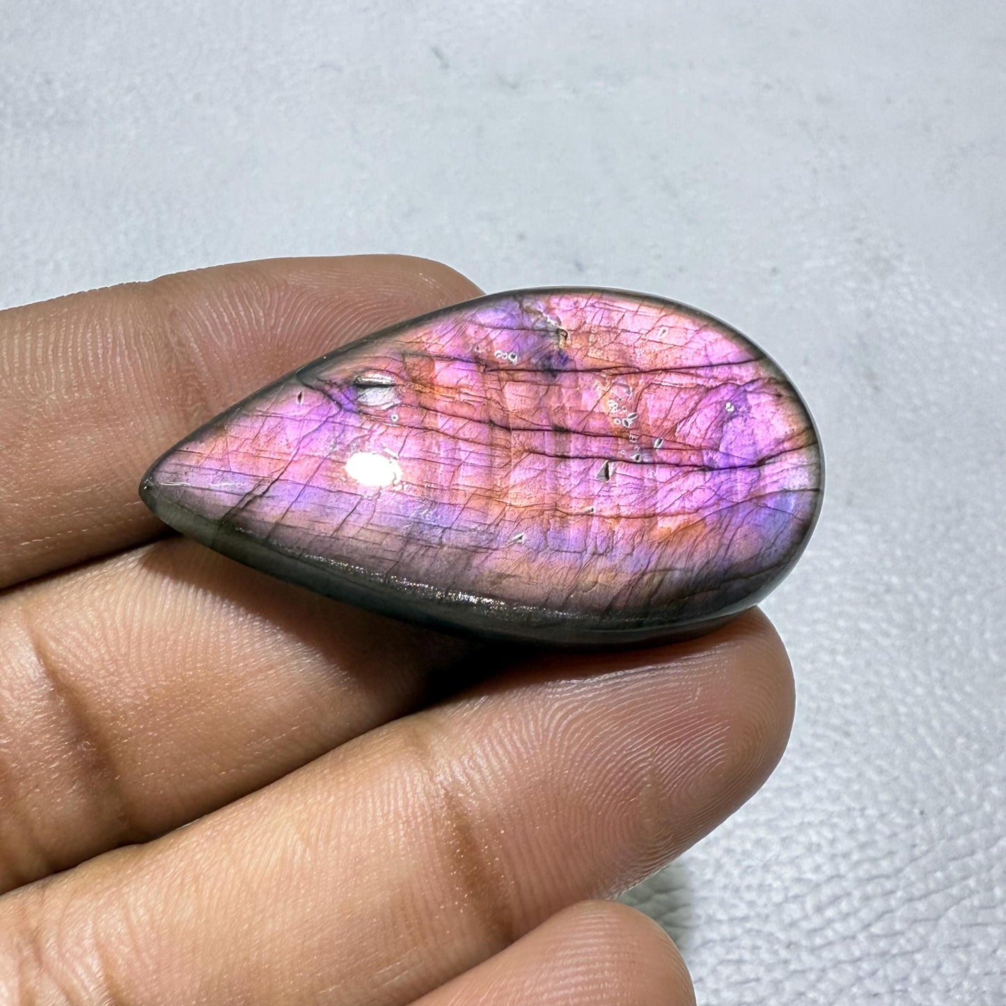 Purple Labradorite Pear Cabochon, 59 Cts, Loose Gemstone for Jewelry Making
