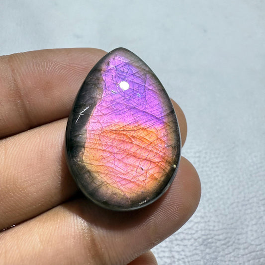 Purple Flash Labradorite Cabochon, Natural Oval Gemstone, Jewelry Making Stone