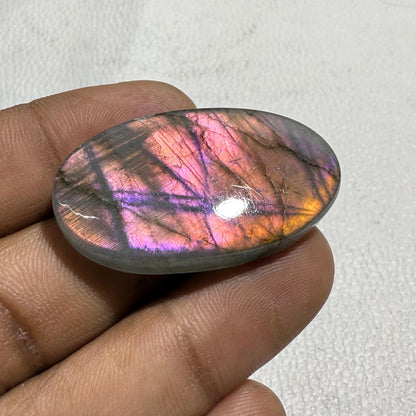 Natural Purple Labradorite Oval Cabochon, - 40x22.5x6 MM, - 54 Cts, Jewelry Making Gemstone
