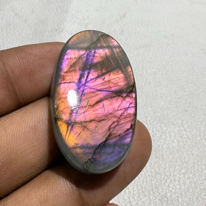 Natural Purple Labradorite Oval Cabochon, - 40x22.5x6 MM, - 54 Cts, Jewelry Making Gemstone