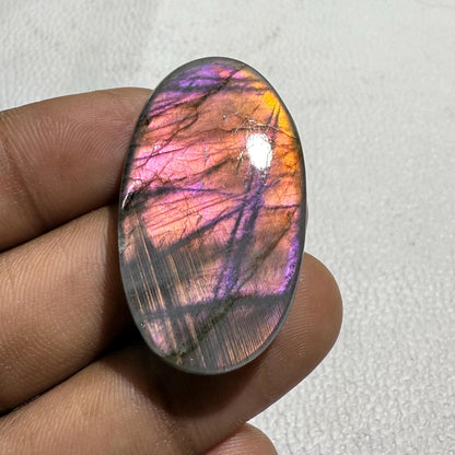 Natural Purple Labradorite Oval Cabochon, - 40x22.5x6 MM, - 54 Cts, Jewelry Making Gemstone