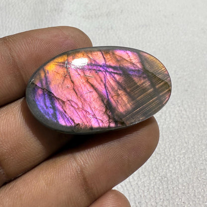 Natural Purple Labradorite Oval Cabochon, - 40x22.5x6 MM, - 54 Cts, Jewelry Making Gemstone