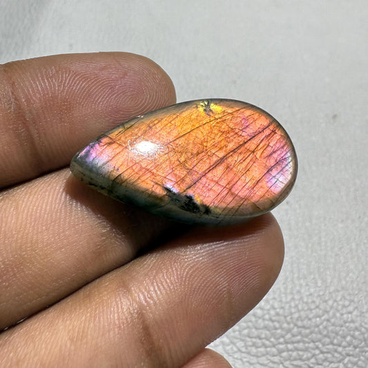 Natural Multicolor Labradorite Pear Cabochon - 33x18x7mm