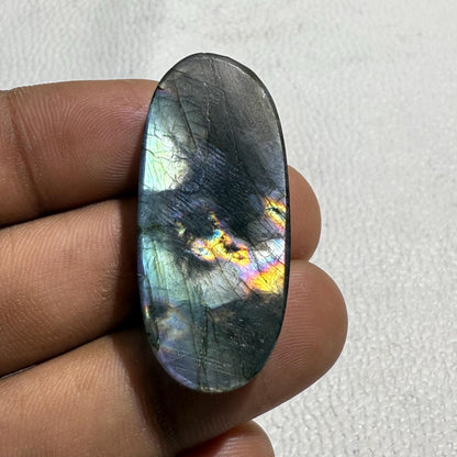 Purple Amethyst Lace Agate Pear Cabochon, 36x24x7 mm, Loose Gemstone for Jewelry Making