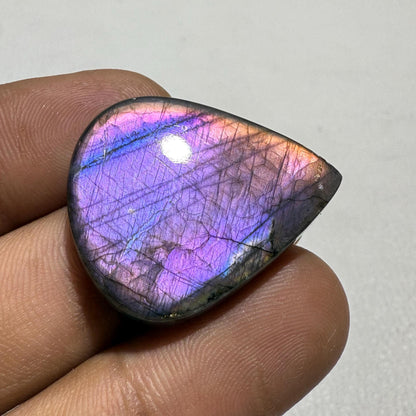 Natural Purple Flash Labradorite Pear Cabochon, 39.4 Cts, Loose Gemstone for Jewelry Making