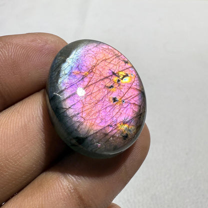 Natural AAA Purple Flash Labradorite Oval Cabochon, 47.6 Cts, Loose Gemstone for Jewelry Making