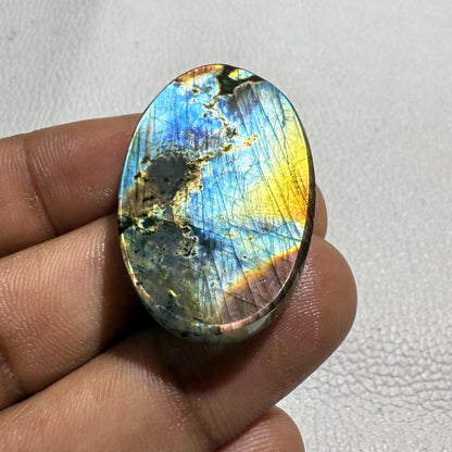Natural Purple Flash Labradorite Oval Cabochon, 40x24x7 MM, 62.7 Carats, Loose Gemstone for Jewelry Making