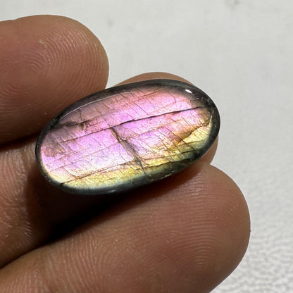 Natural Purple Labradorite Oval Cabochon, 22x12x6 mm, 15.3 Cts, Loose Gemstone for Jewelry Making