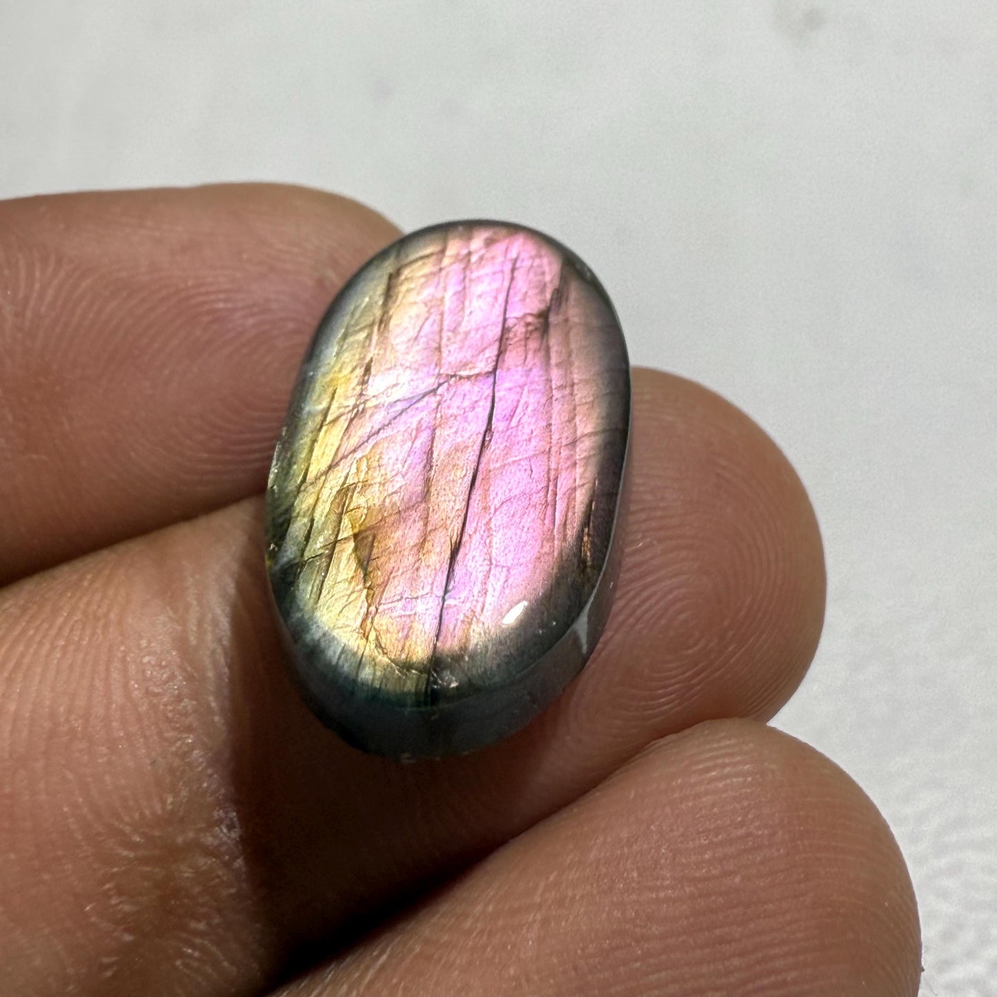 Natural Purple Labradorite Oval Cabochon, 22x12x6 mm, 15.3 Cts, Loose Gemstone for Jewelry Making