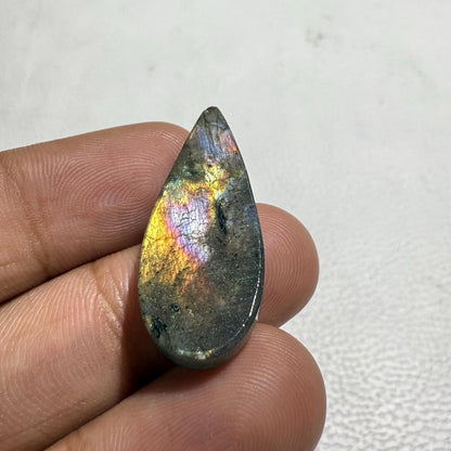 Multicolor Labradorite Pear Cabochon, 15.6 Cts, Loose Gemstone for Jewelry Making