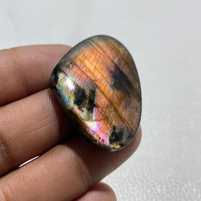 AAA Multicolor Labradorite Cabochon: Madagascar Gemstone