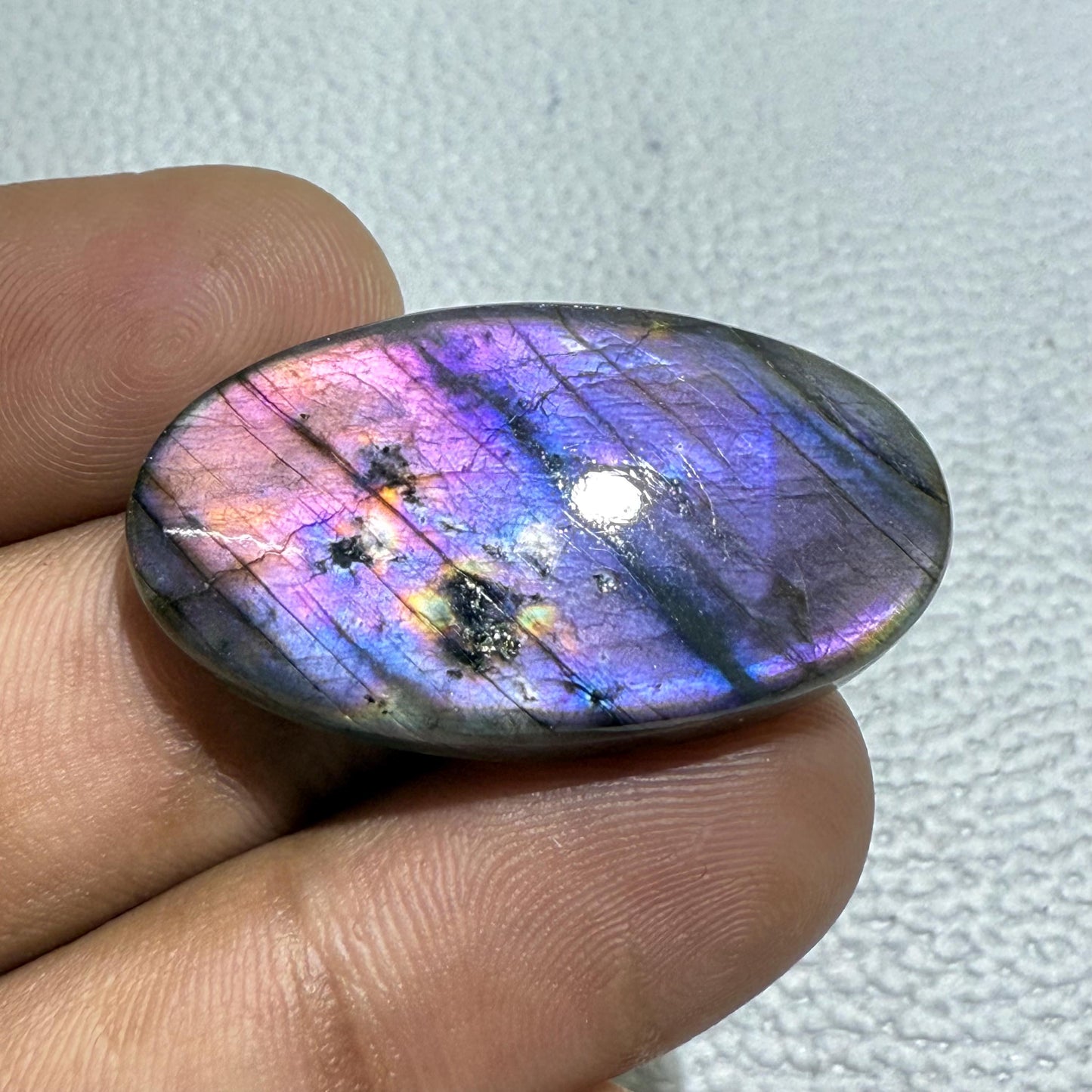 Natural Purple Labradorite Oval Cabochon, 40.2 Cts, Loose Gemstone for Jewelry Making