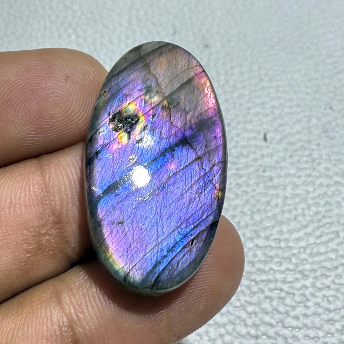 Natural Purple Labradorite Oval Cabochon, 40.2 Cts, Loose Gemstone for Jewelry Making