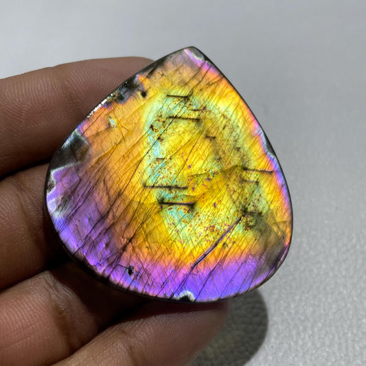 Pear Labradorite Cabochon: Multicolor Natural Stone for Jewelry Making