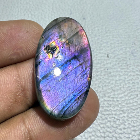 Natural Purple Labradorite Cabochon: Oval Gemstone for Jewelry Making (40.2 Cts)