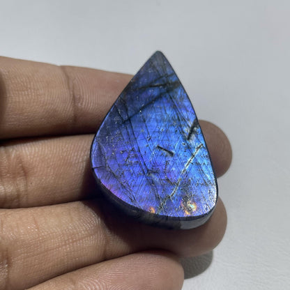 Blue Purple Flash Labradorite Cabochon Mid-size - Oval Gemstone for Jewelry Making, for Ring