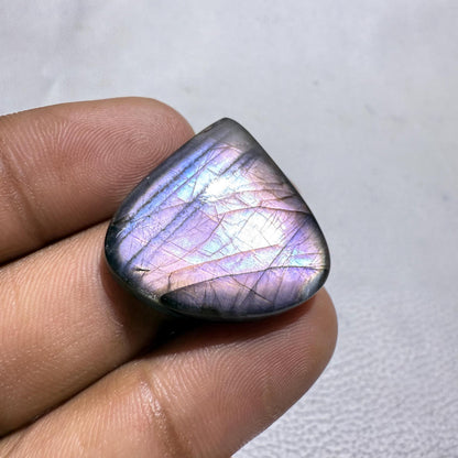 Purple Labradorite Heart Cabochon, 27X26X5.5 mm, 32.5 Cts, Loose Gemstone for Jewelry Making