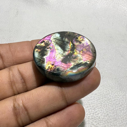 Purple Labradorite Round Cabochon, 36x36x7 MM, Loose Gemstone for Jewelry Making