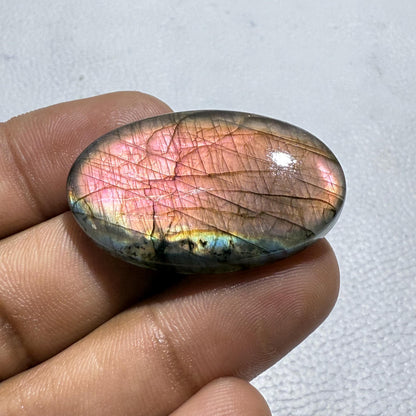 Purple Labradorite Oval Cabochon, - 37x22x6 MM, - 49 Cts, Loose Gemstone for Jewelry Making