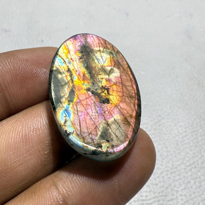 Purple Labradorite Oval Cabochon, - 37x22x6 MM, - 49 Cts, Loose Gemstone for Jewelry Making