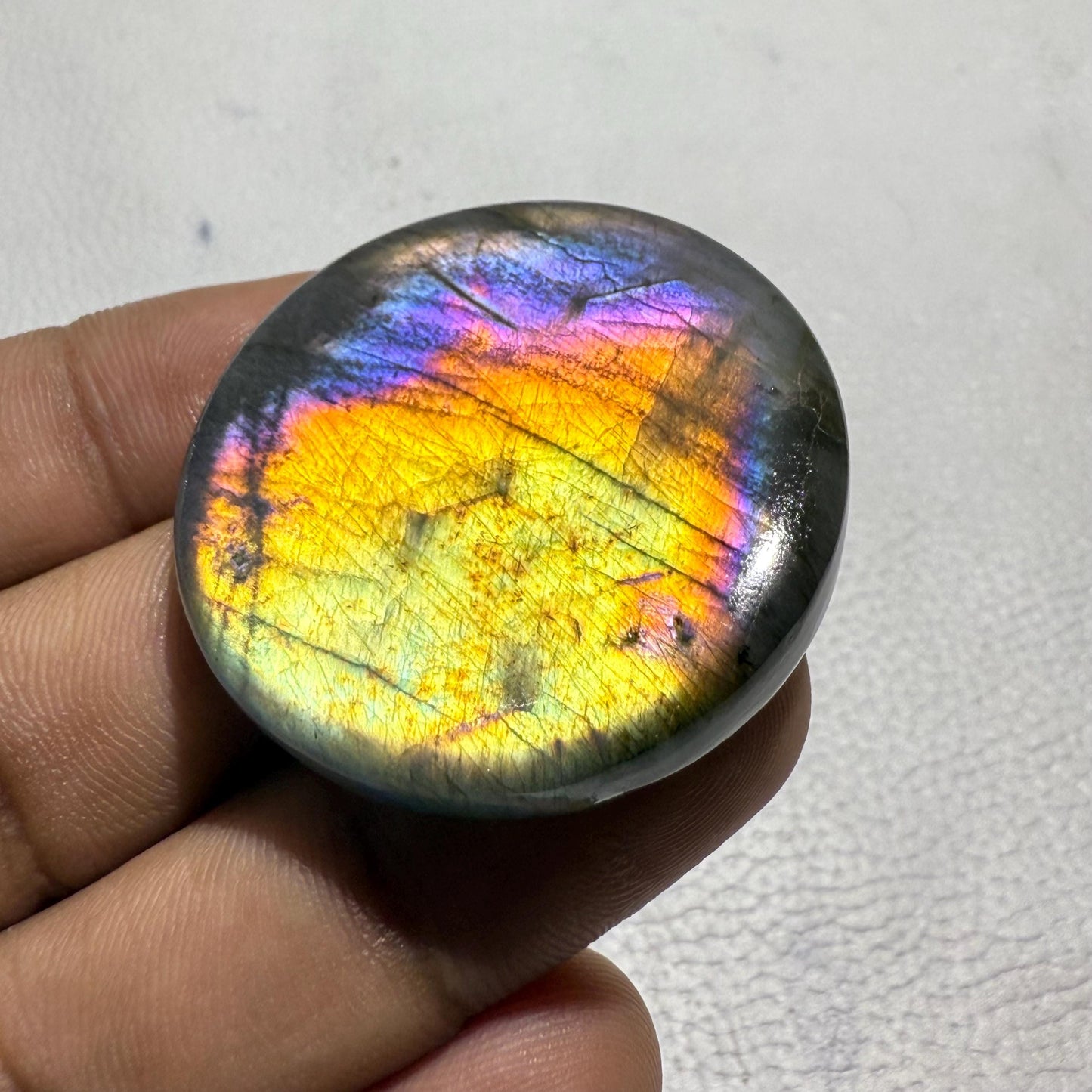 Purple Flash Labradorite Cabochon, - 38X38X7 MM, - 96.2 Cts, Loose Gemstone for Jewelry Making