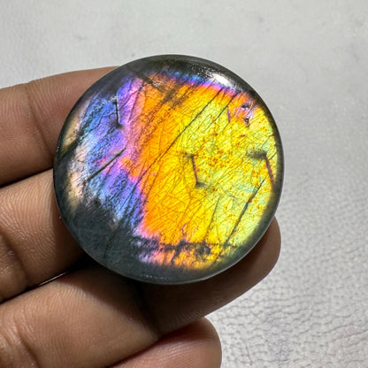 Purple Flash Labradorite Cabochon, - 38X38X7 MM, - 96.2 Cts, Loose Gemstone for Jewelry Making