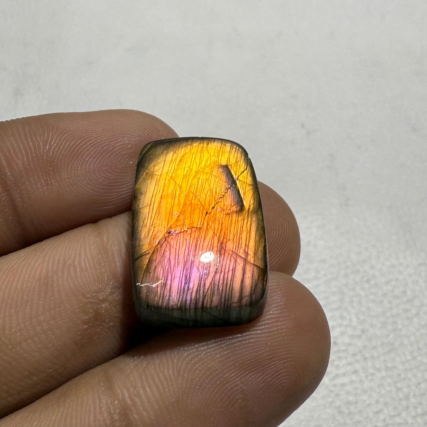 Natural Purple Labradorite Baguette Cabochon, 25.4 Cts, Loose Gemstone for Jewelry Making