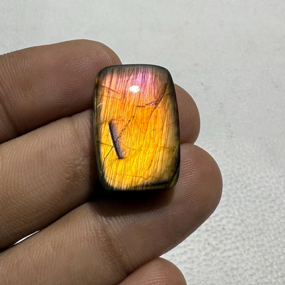 Natural Purple Labradorite Baguette Cabochon, 25.4 Cts, Loose Gemstone for Jewelry Making