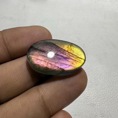 Multicolor Labradorite Oval Cabochon, 28x17x6 mm, 30.9 Cts, Loose Gemstone for Jewelry Making